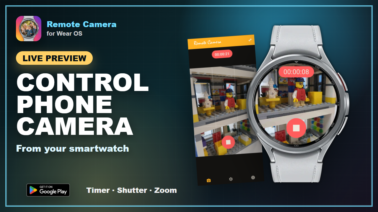 Remote Camera Watch live preview and phone camera controls